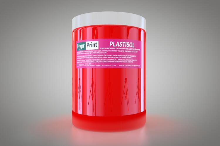 HyprPrint Plastisolfarbe Neon-Rot 1kg